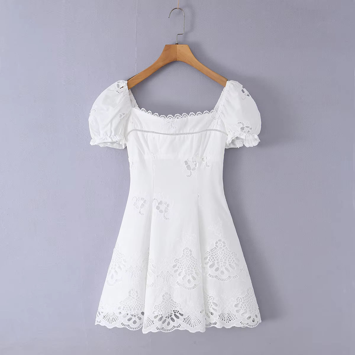 ZEYA Audra Lace Hollow-Out Mini Dress