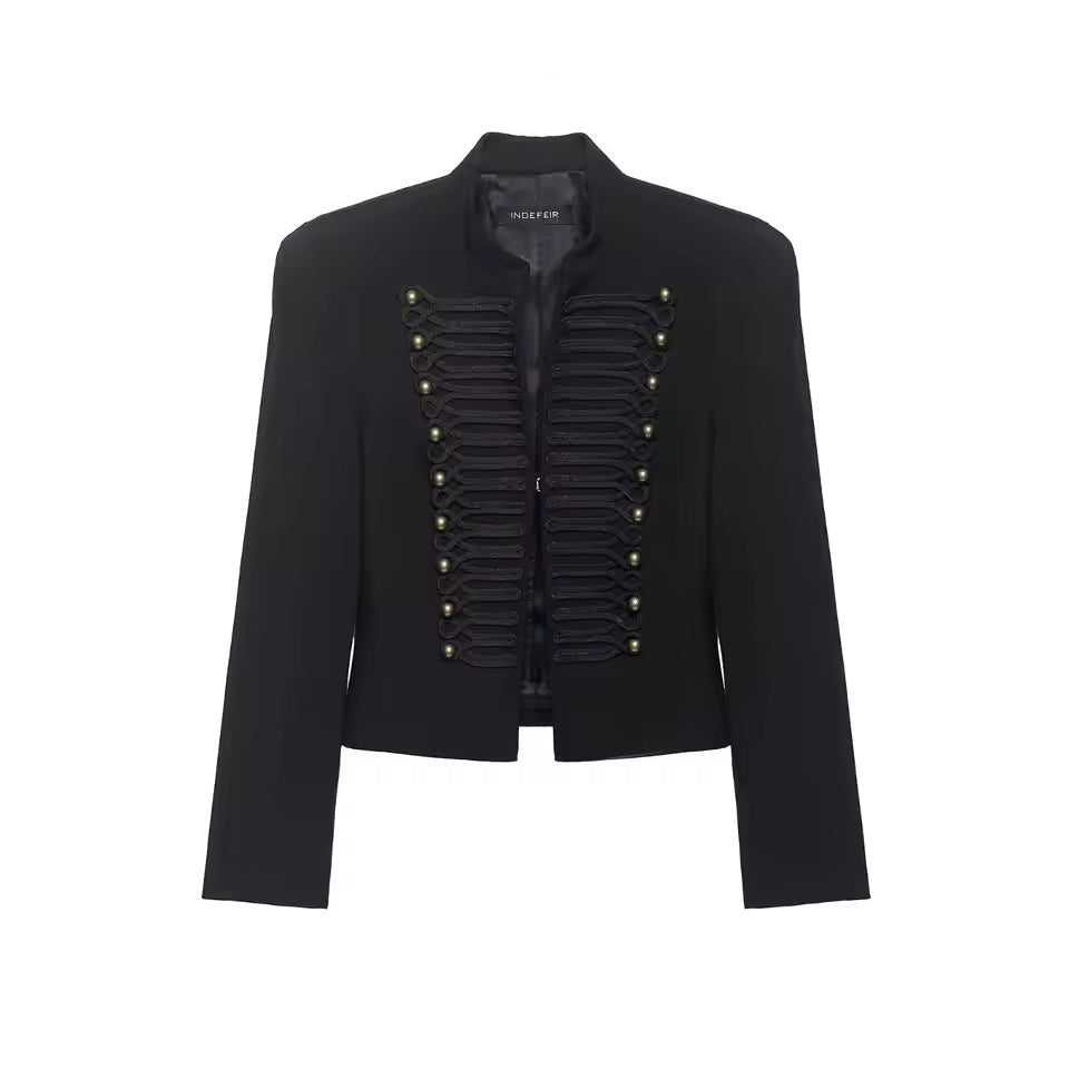 ZEYA Denise Military Faux Leather Jacket