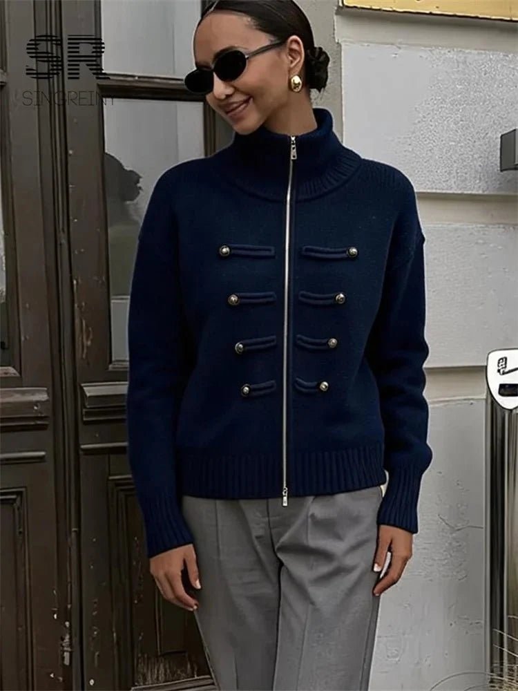ZEYA - Helena Turtleneck Zip Knit Cardigan