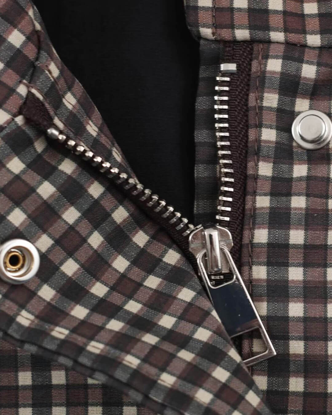 Jenny Plaid Hooded Windbreaker Jacket