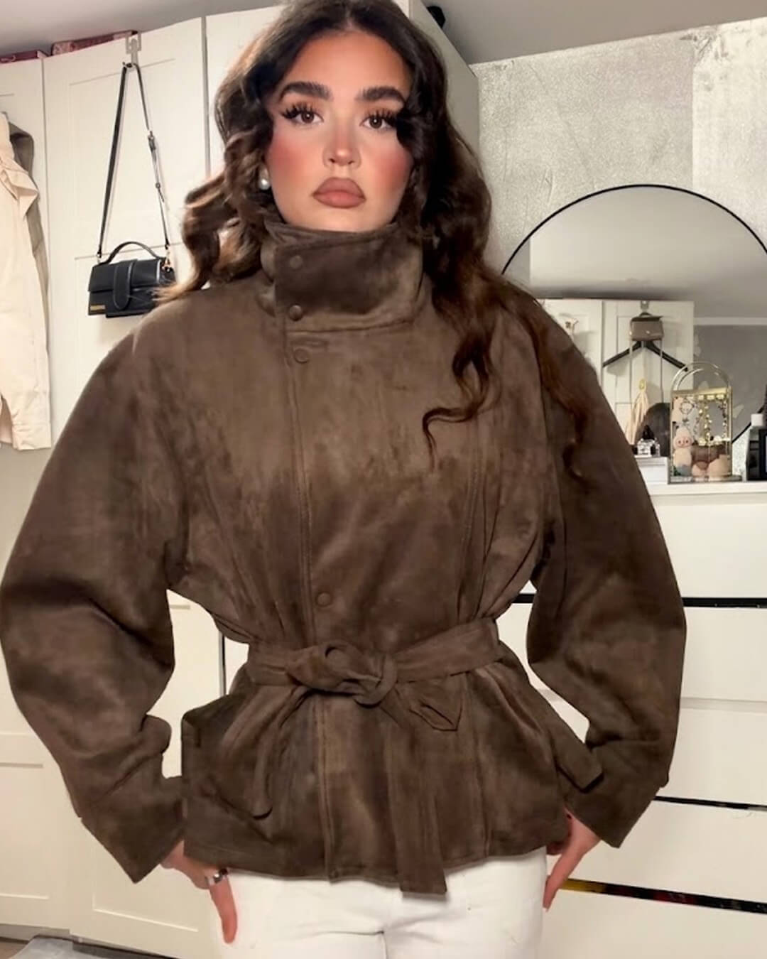 Veste en daim à lacets Rebecca