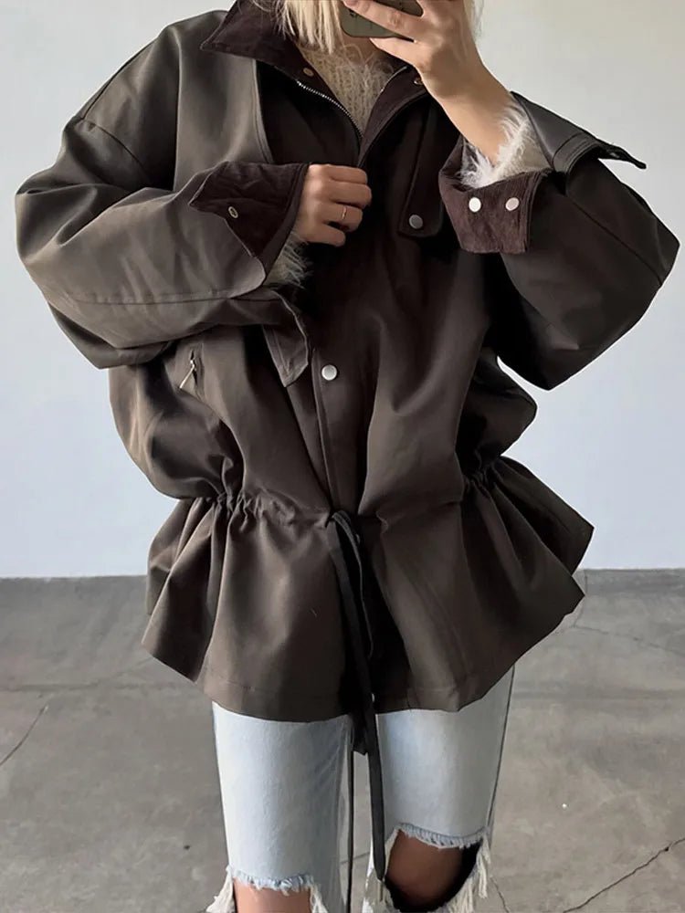 Veste coupe-vent à col contrastant Miriam