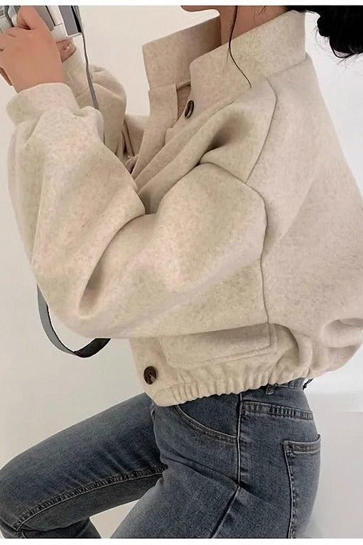 ZEYA - Agathe High Neck Cropped Jacket