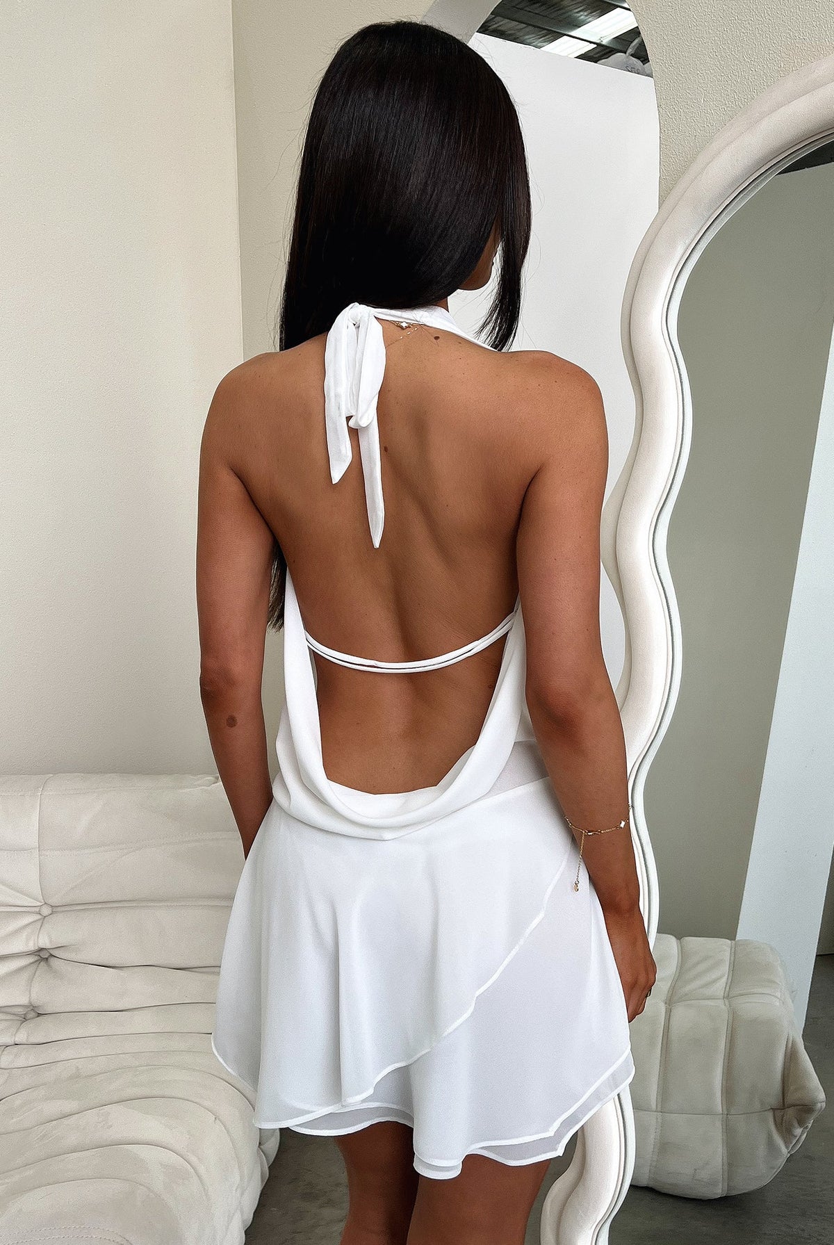 ZEYA - Aiza Draped Deep Neck Mini Dress