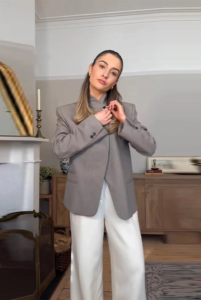ZEYA - Allegra Structured Stand Collar Blazer