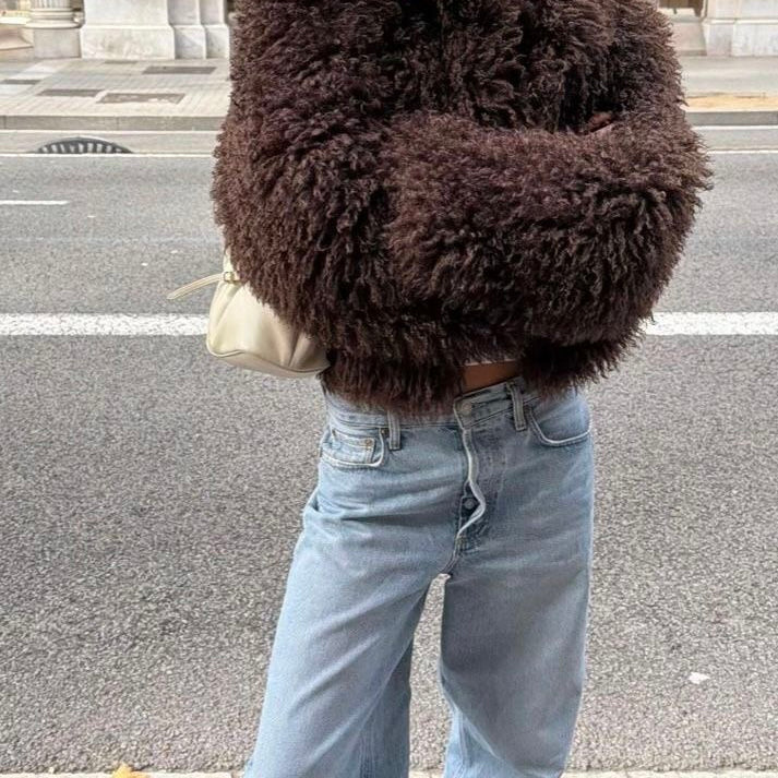 ZEYA - Almira Fuzzy Faux Fur Coat