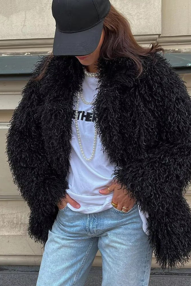 ZEYA - Almira Fuzzy Faux Fur Coat