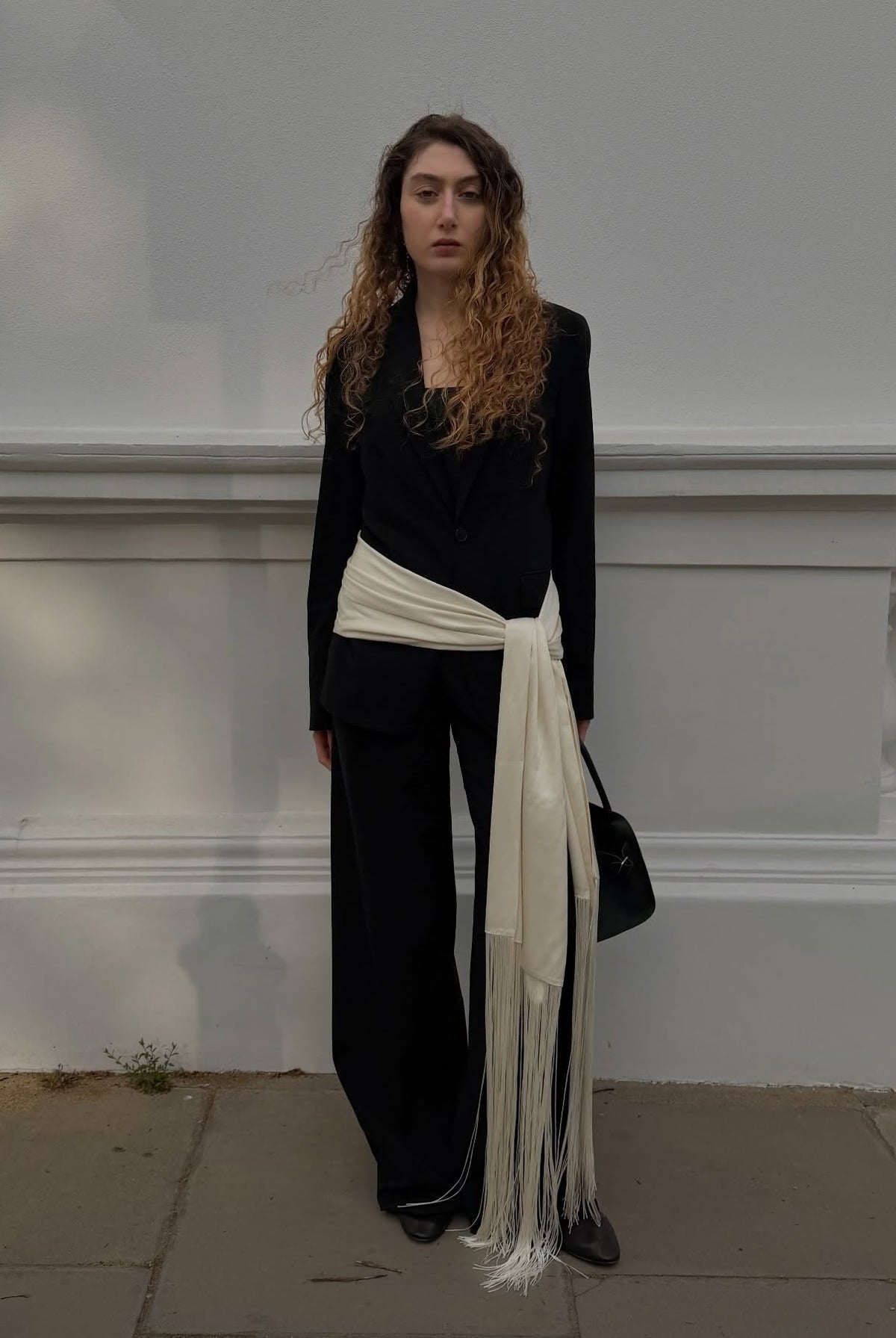ZEYA - Amelie Fringe Tassel Satin Scarf Belt