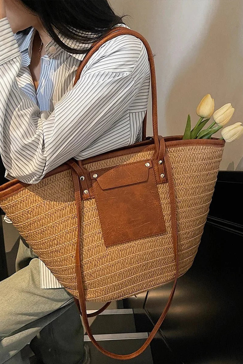 ZEYA - Aneyla Forest Woven Single-Shoulder Tote