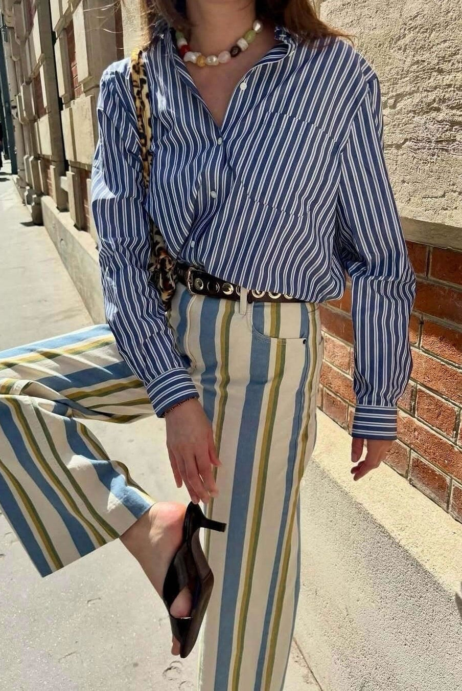 ZEYA - Angela Low-Rise Striped Trousers