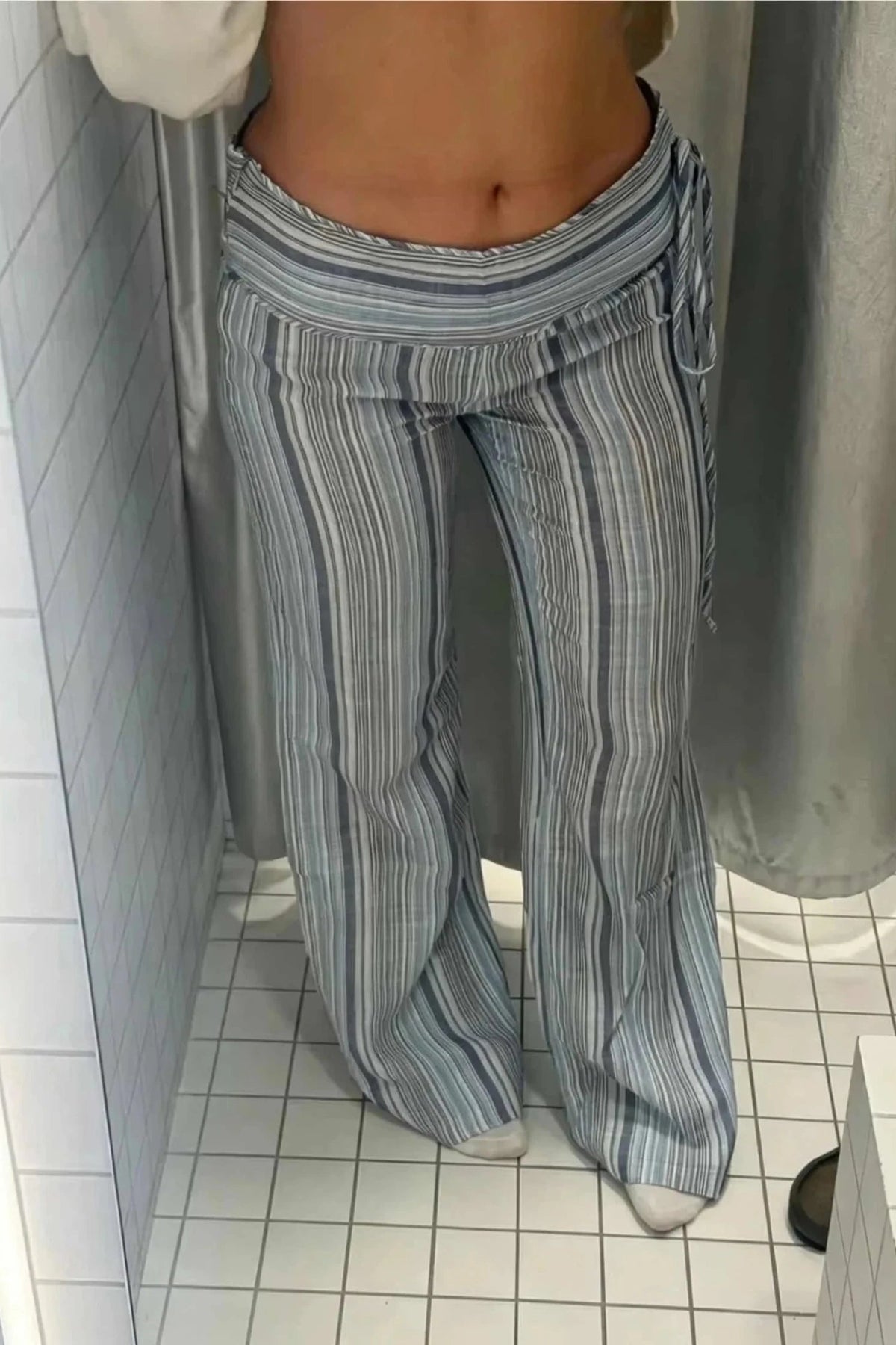 ZEYA - Angela Low-Rise Striped Trousers