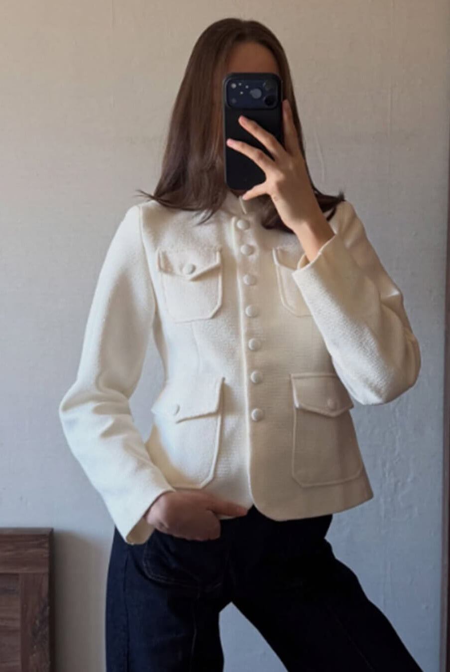 ZEYA - Anna Stand Collar Flap Pockets Blazer