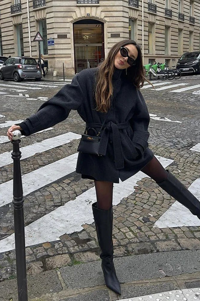 ZEYA - Anna Stand Collar Short Coat