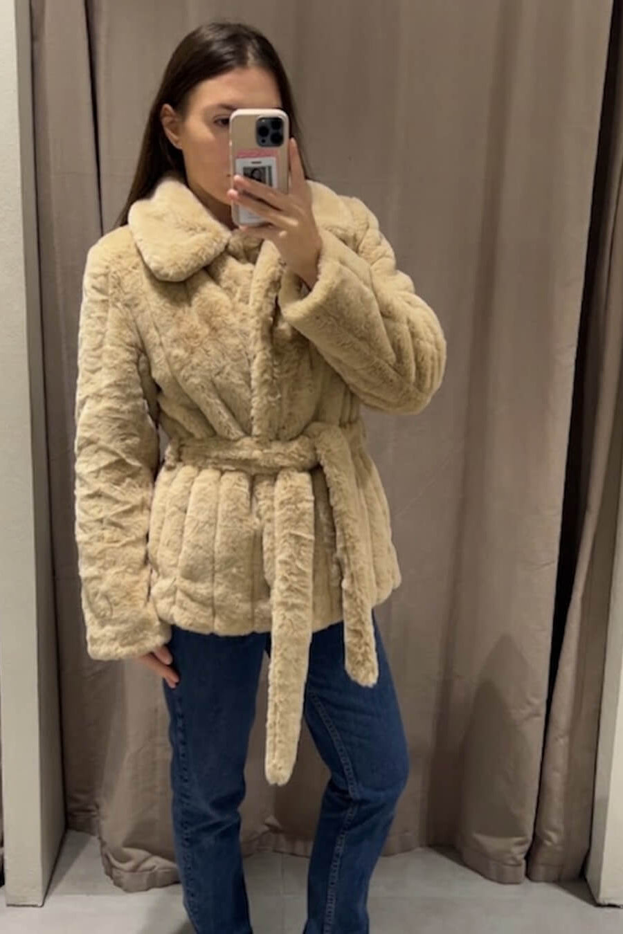ZEYA - Ariana Faux Fur Coat with Belt