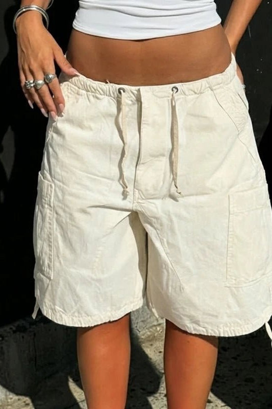 ZEYA - Ariane Baggy Cargo Denim Shorts