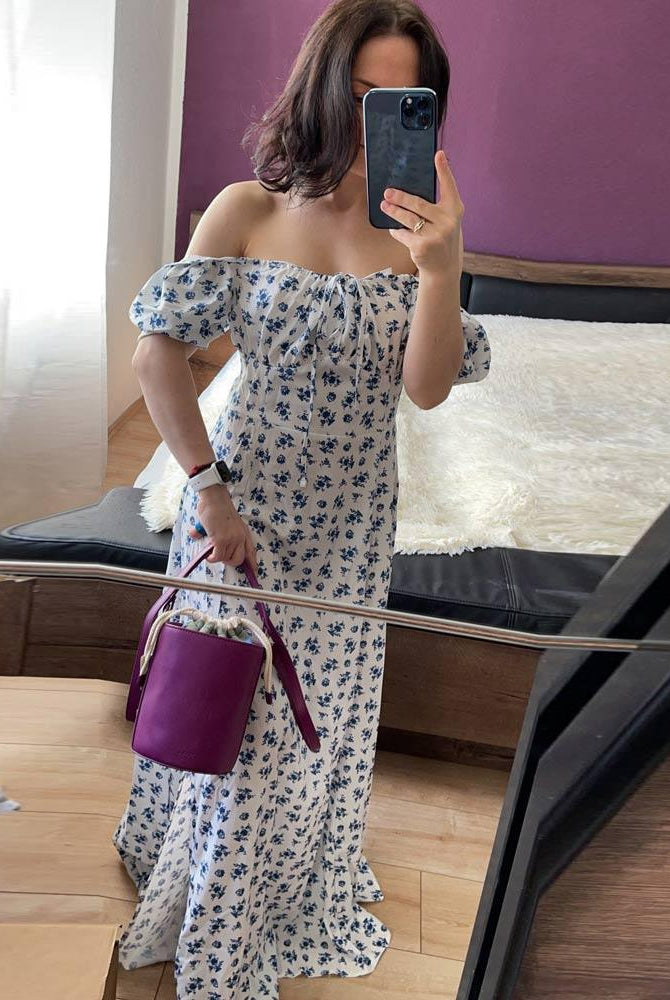 ZEYA - Arianna Puff Sleeve Floral Midi Dress
