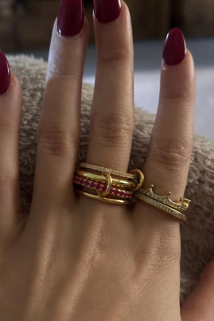 ZEYA - Astrid Fire Red Stacked Ring