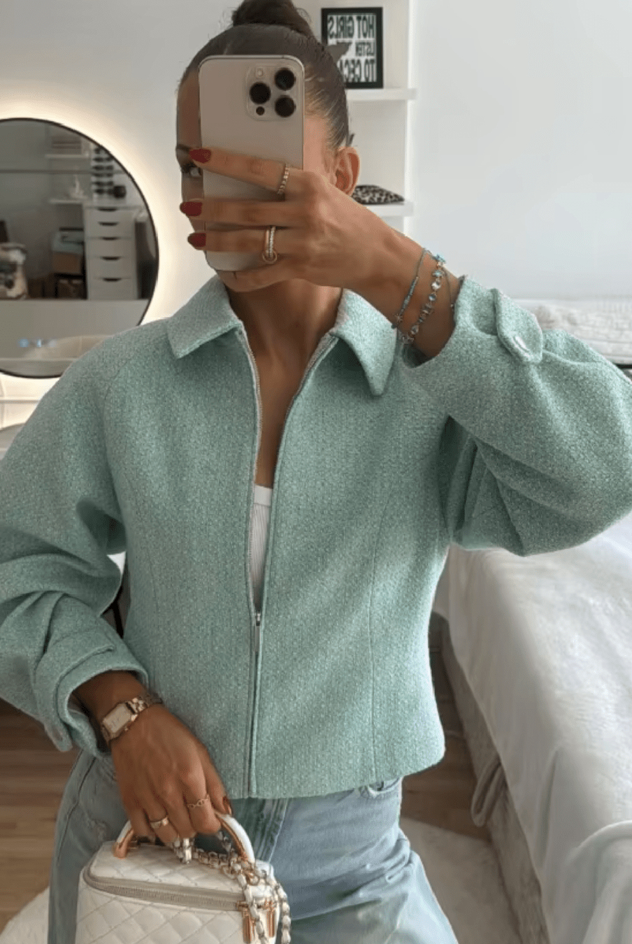 ZEYA - Audrey Tweed Cropped Zip Jacket