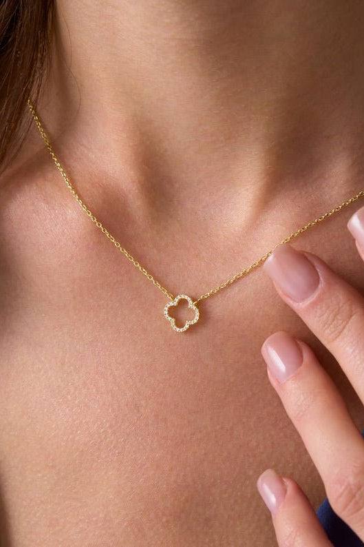 ZEYA - Aurora Clover Zirconia Necklace
