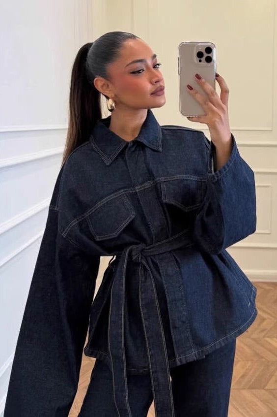 ZEYA - Avery Belted Denim Set