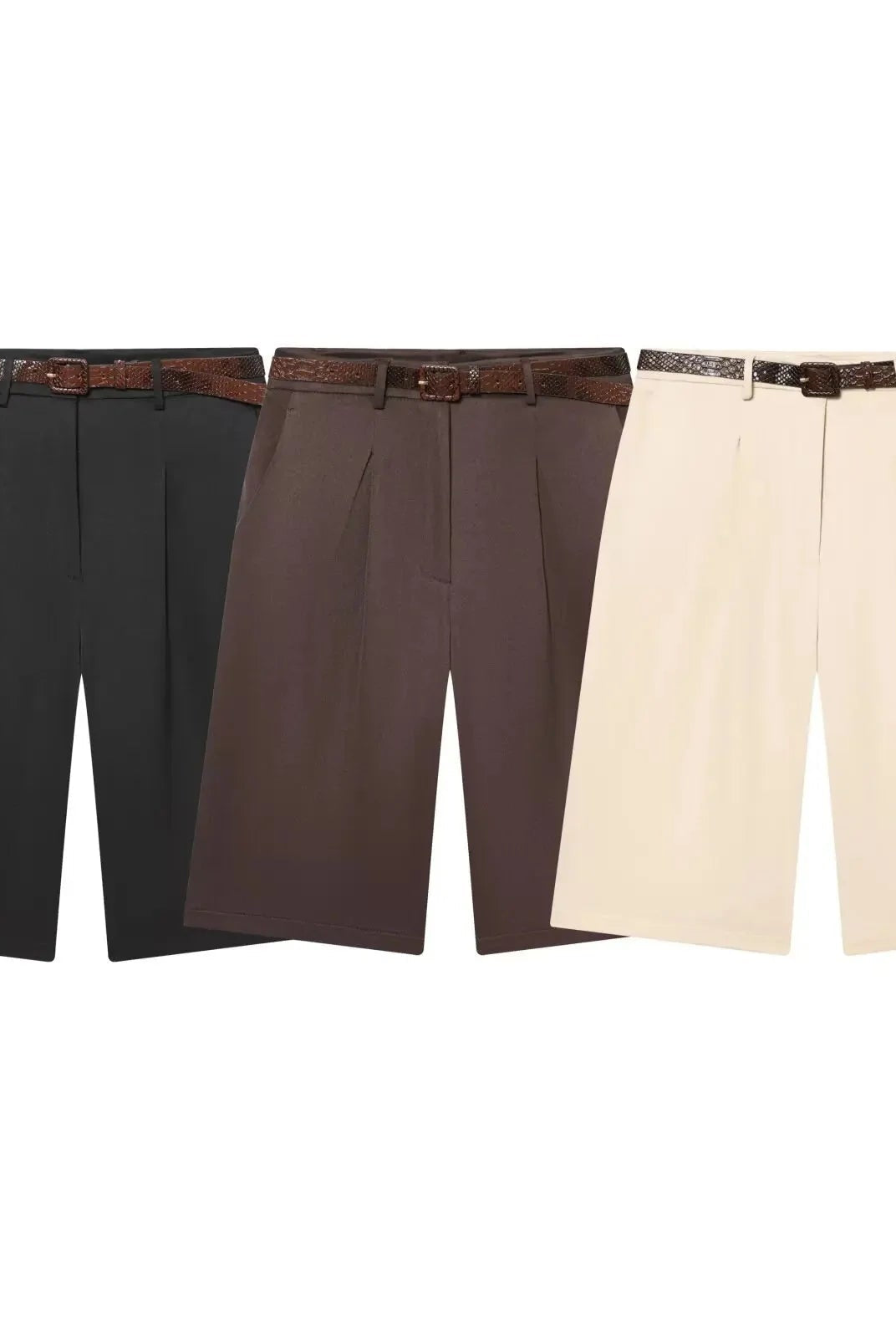 ZEYA - Bianca High Waist Bermuda Shorts with Belt