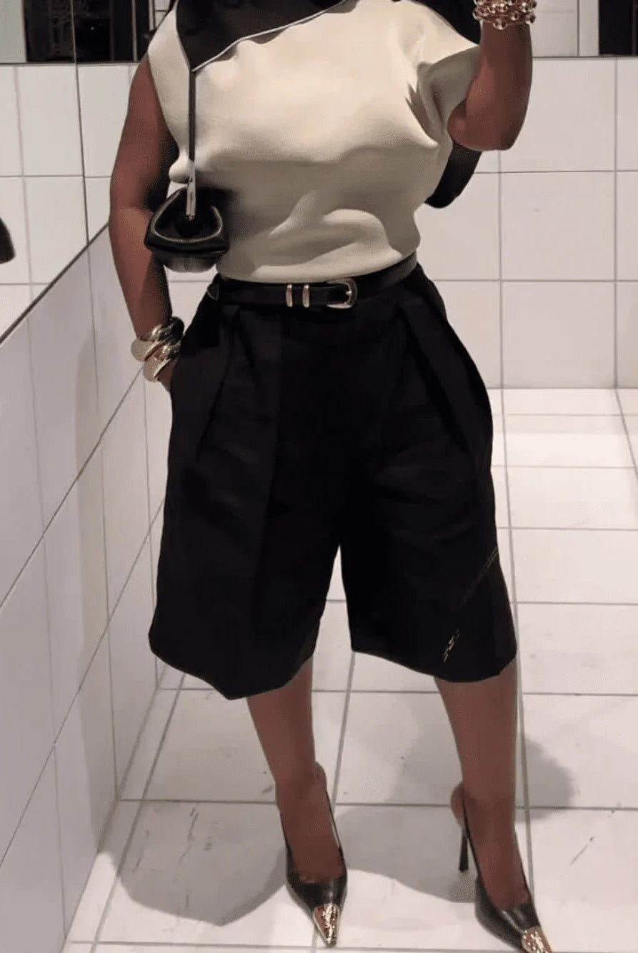 ZEYA - Bianca High Waist Bermuda Shorts with Belt