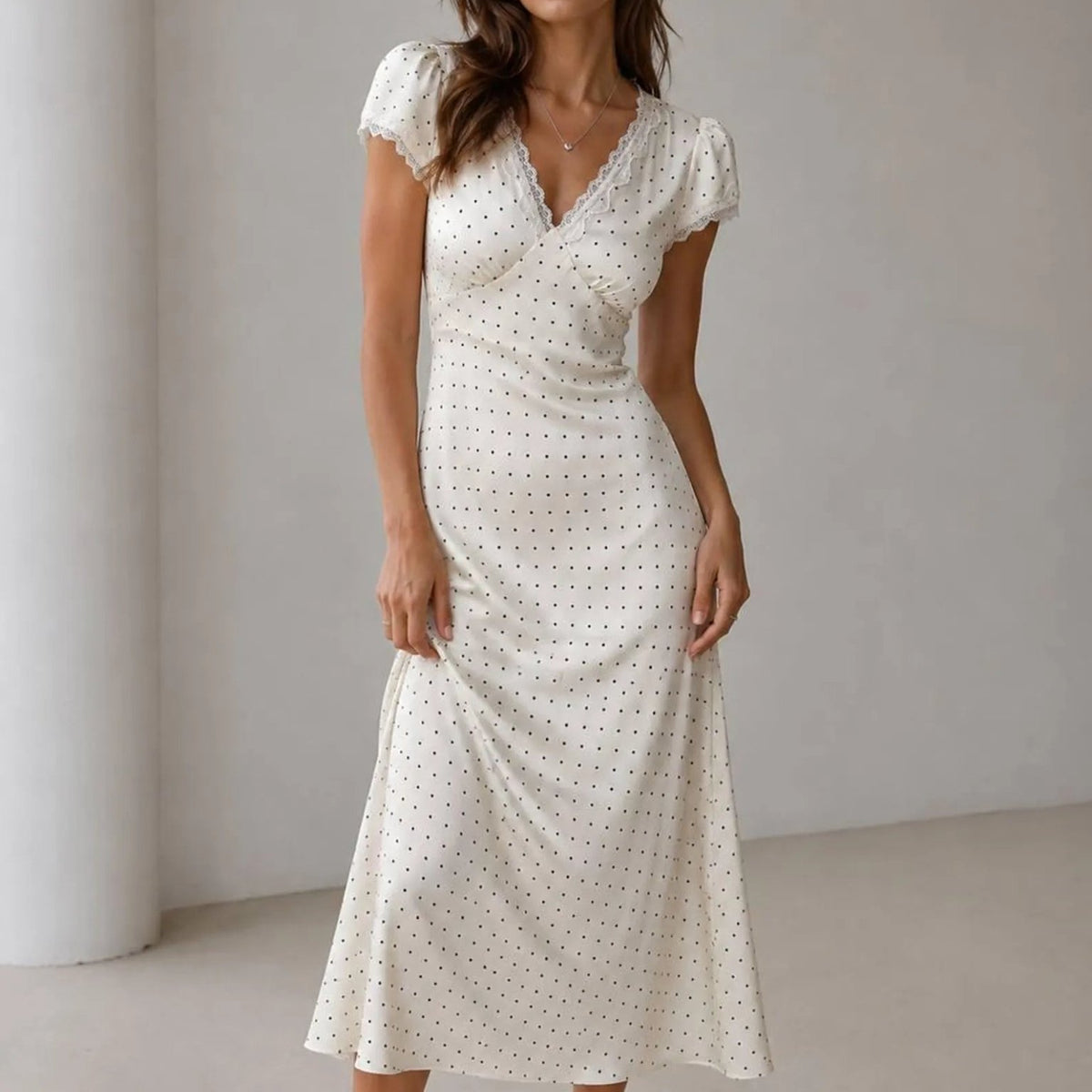 ZEYA - Camila Printed Satin Midi Dress