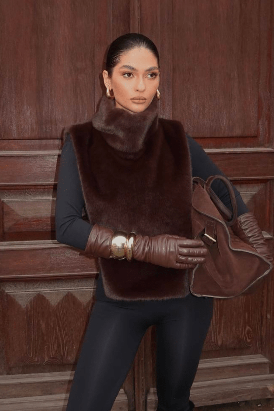 ZEYA - Carina Faux Fur Turtleneck Vest