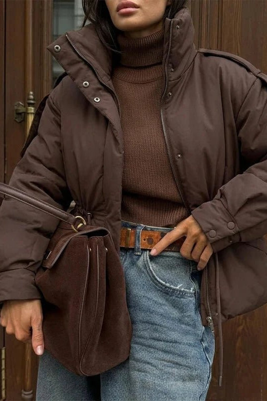 ZEYA - Carmen Oversized Drawstring Waist Puffer Jacket