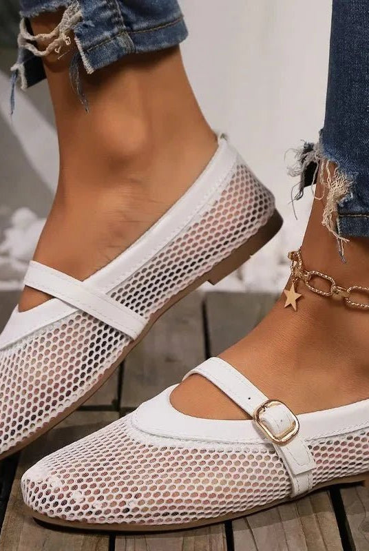 ZEYA - Celeste Mesh Mary Jane Ballet Flats