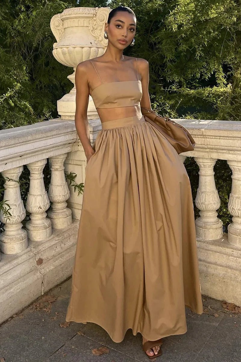 ZEYA - Chanelle Strappy Crop Top Two-Piece Set
