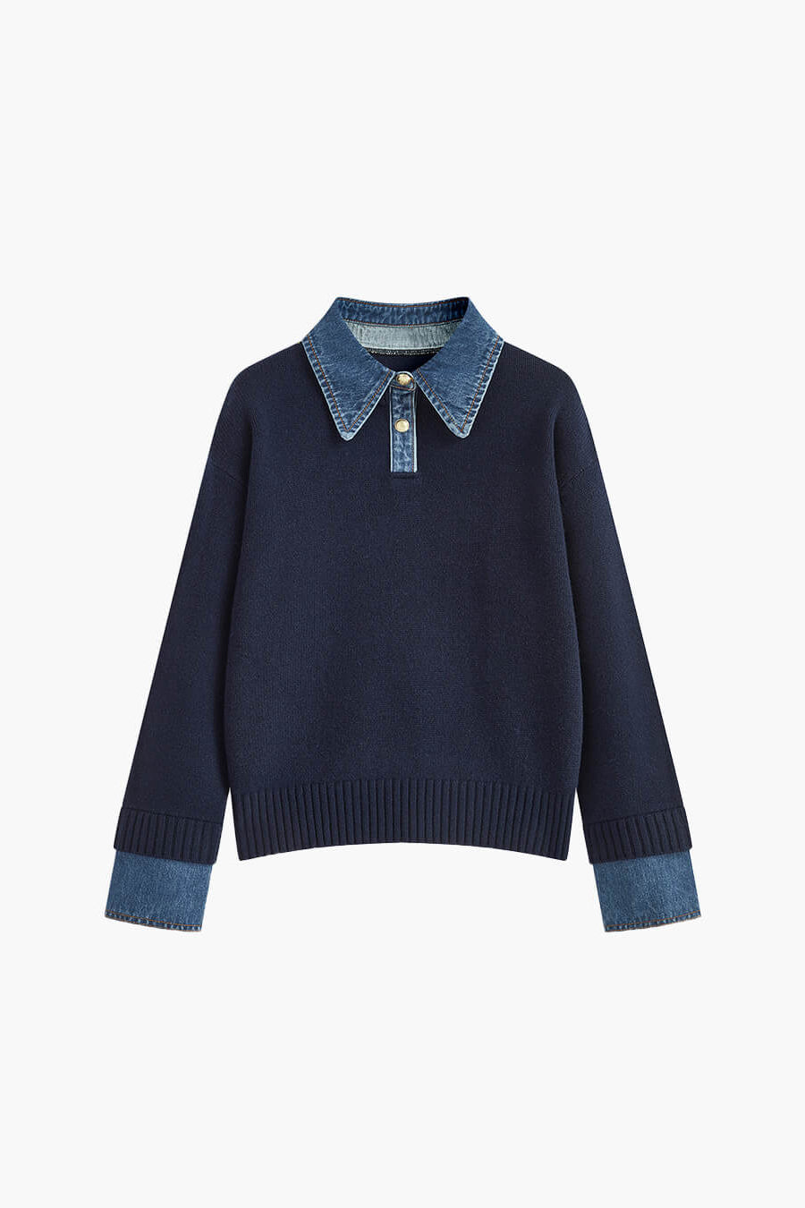 ZEYA - Claire Denim Collar Sweater