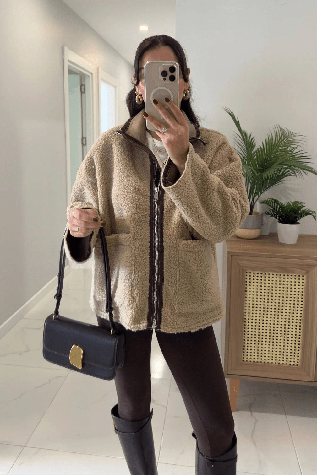 ZEYA - Clara Stand Collar Faux Fur Jacket