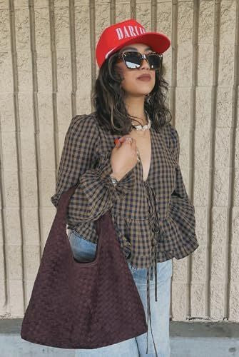 ZEYA - Clara Woven Faux Suede Tote Bag