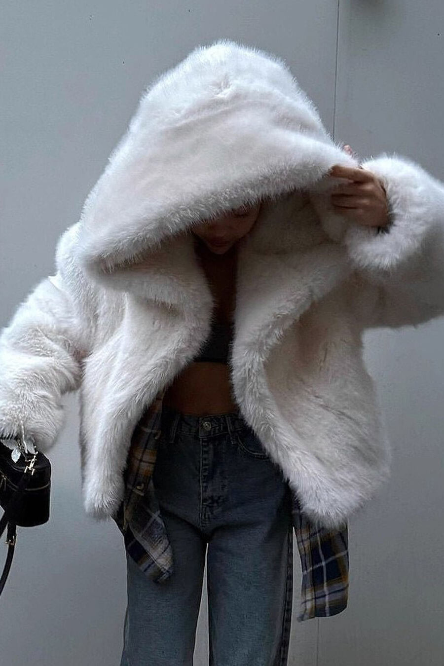 ZEYA - Claudine Hooded Short Faux Fur Coat
