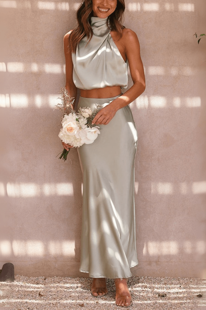 ZEYA - Coralie Two - Piece Satin Wedding Guest Set