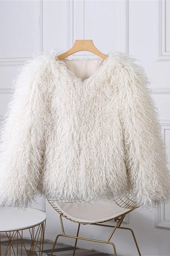 ZEYA - Diana Fluffy Cropped Faux Fur Coat