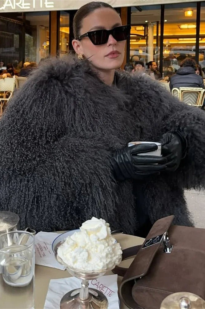 ZEYA - Diana Fluffy Cropped Faux Fur Coat