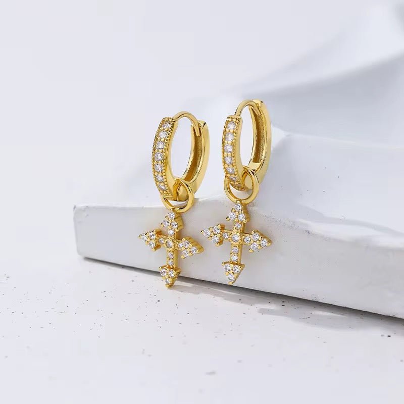 ZEYA - Divina Cross Earrings