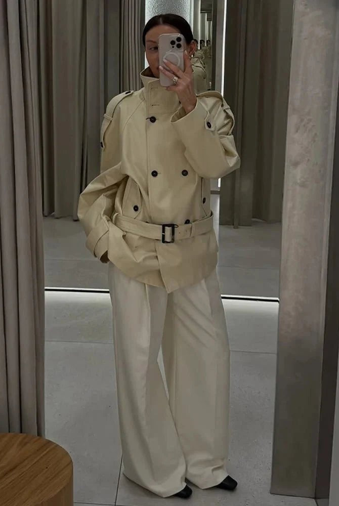 ZEYA - Ella Tailored Stand Collar Trench Coat
