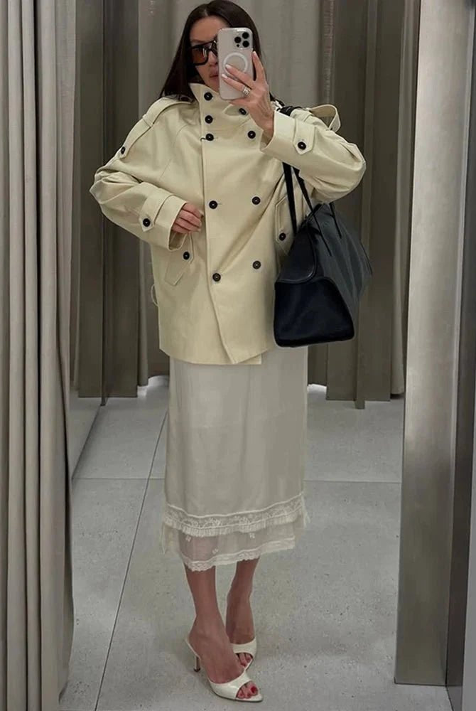 ZEYA - Ella Tailored Stand Collar Trench Coat