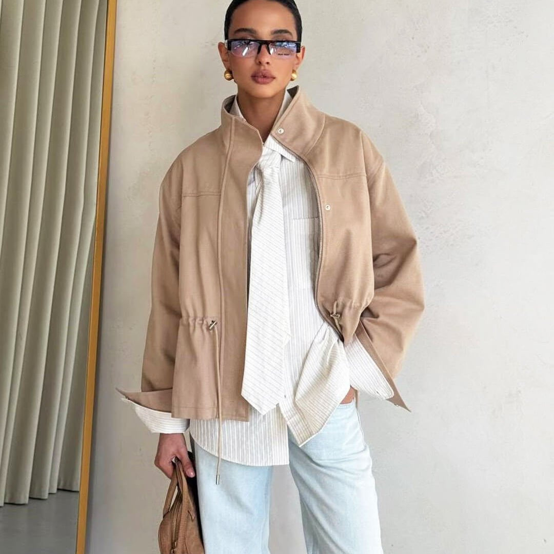 ZEYA - Ellen Drawstring Stand Collar Jacket