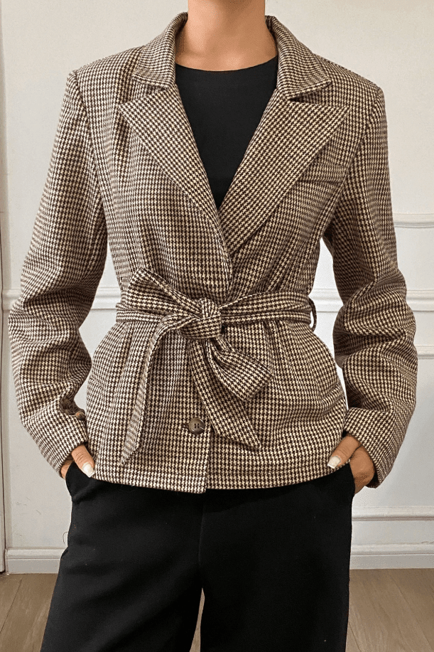 ZEYA - Ellen Houndstooth Plaid Blazer