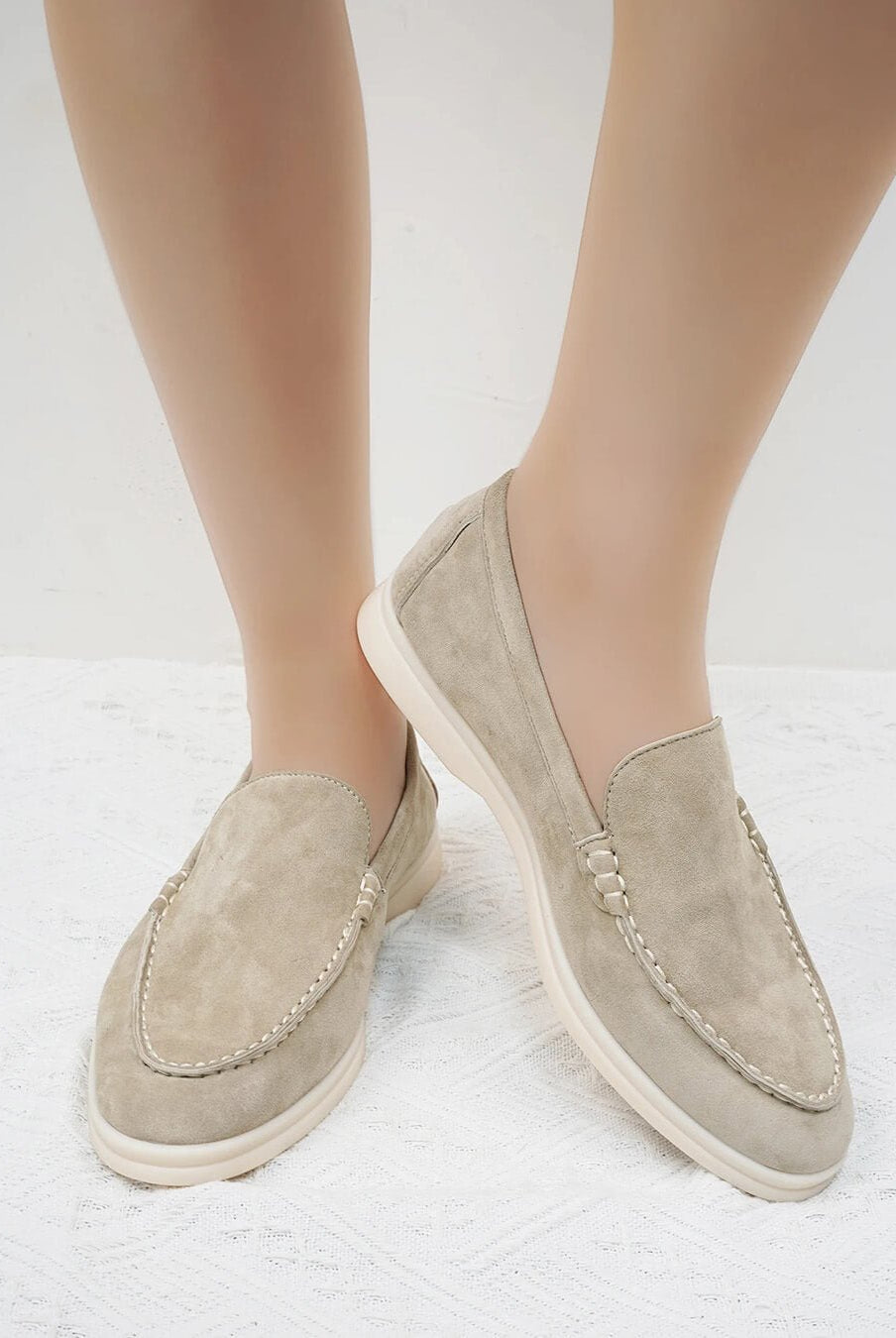 ZEYA - Elvira Suede Flat Moccasin Loafers