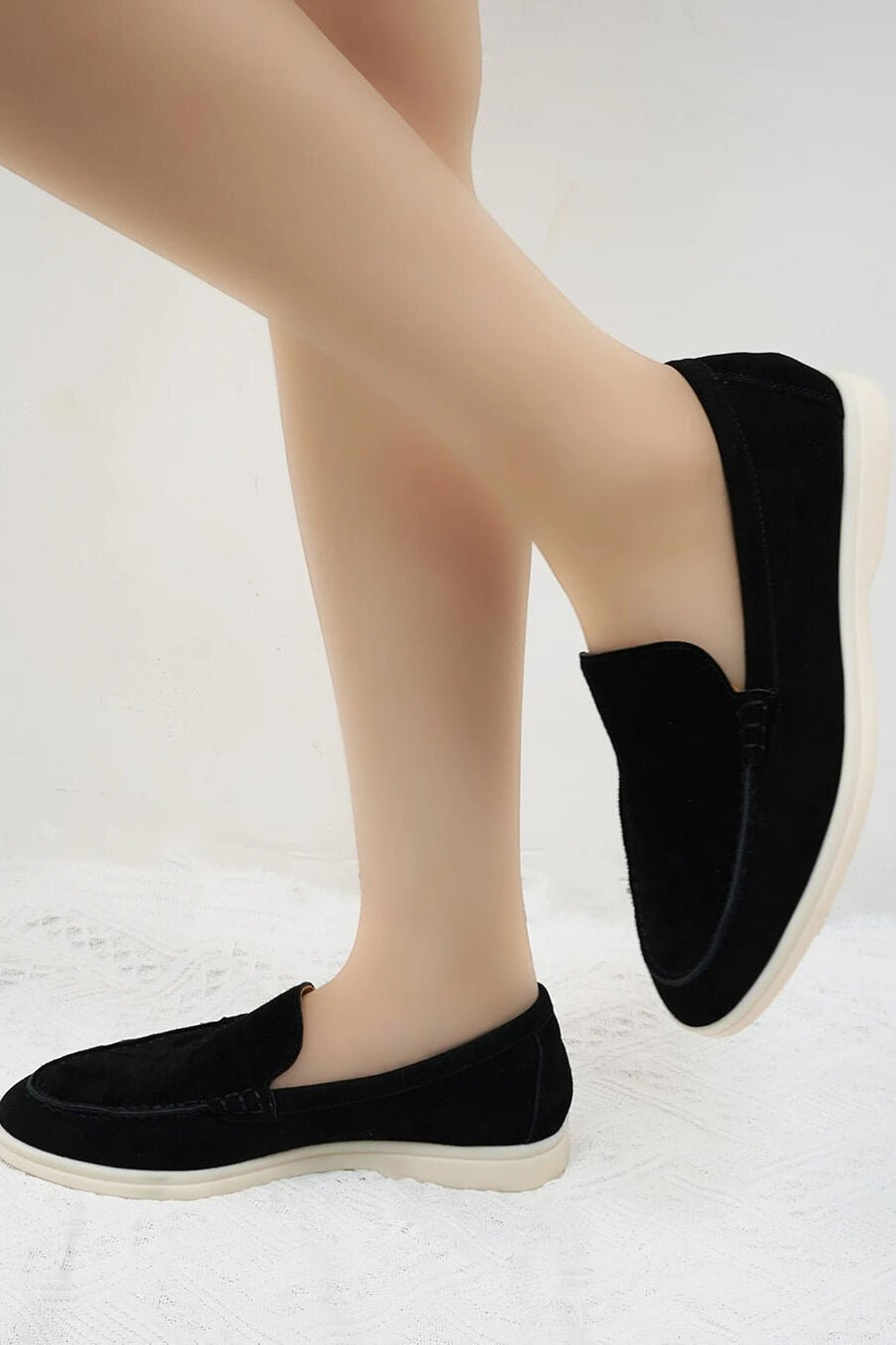 ZEYA - Elvira Suede Flat Moccasin Loafers