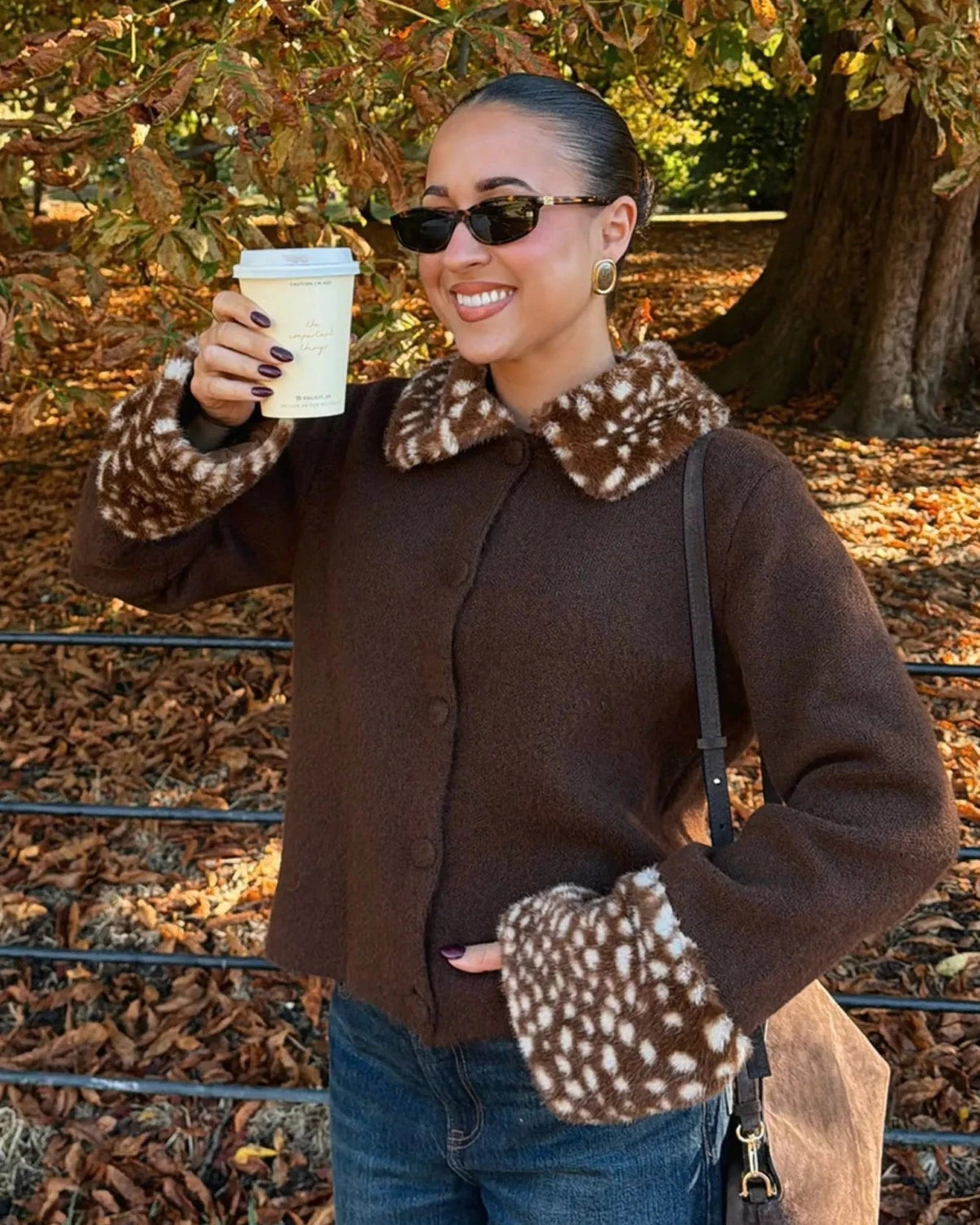 ZEYA - Emilia Faux Fur Trim Knit Cardigan