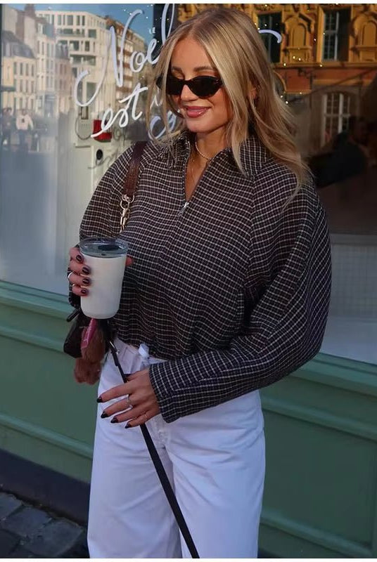 ZEYA - Erica Houndstooth Zip Jacket Suit