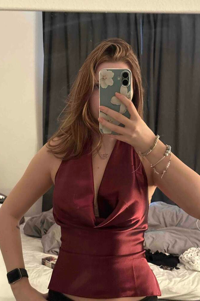 ZEYA - Eva Deep V-Neck Halter Tank Top