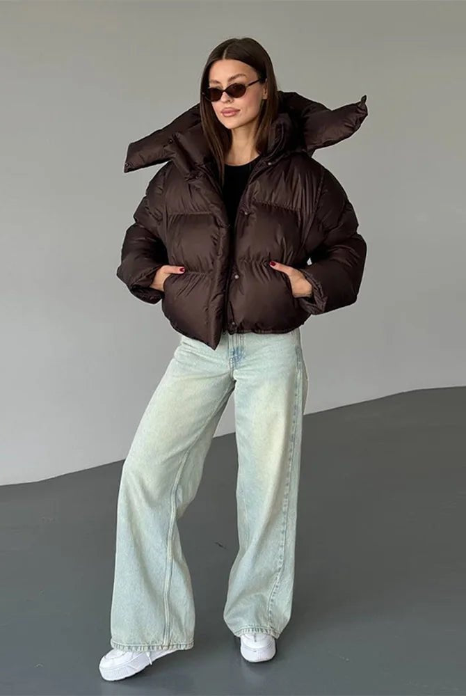 ZEYA - Evelyn Hooded Cropped Puffer Jacket