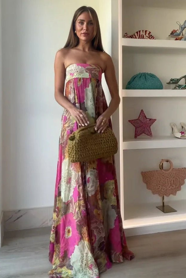 ZEYA - Fern Floral Strapless Maxi Dress
